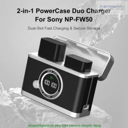 thumbnail Hộp Sạc đôi Kingma sạc nhanh for Sony NP-FW50 kiểu dáng retro camera (Brown) - 3