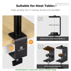 thumbnail Kẹp bàn đa năng K&F concept 35-90cm (KF34.040) - 4