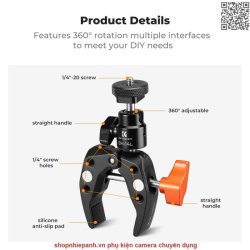 thumbnail Kẹp đa năng K&F concept K&F Concept K&F Concept Super Clamp Mount with 1/4 (KF31.097) - 0