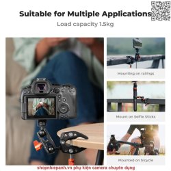 thumbnail Kẹp đa năng K&F concept K&F Concept Super Clamp with Dual Ballhead Magic Arm MS-25 KF31.096 - 0