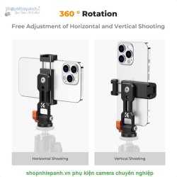 thumbnail Kẹp điện thoại smartphone K&F concept full metal xoay 360 độ MS-18 KF31.094 - 3