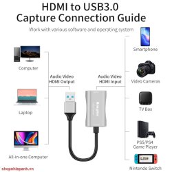 thumbnail KingMa HDMI to USB-A 3.0 Video Capture Card 4K - 1