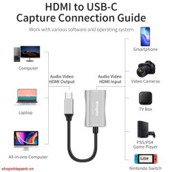 thumbnail KingMa HDMI to USB-C 3.0 Video Capture Card 4K - 0