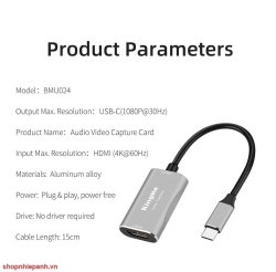 thumbnail KingMa HDMI to USB-C 3.0 Video Capture Card 4K - 3