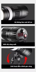 thumbnail LED chiếu điểm spot light YM-80 zoom led bicolor 3200K-6500K (đèn giả nắng) - 3