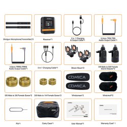 thumbnail Micro thu âm không dây bản đôi Comica CVM-VM40 48kHz 32Bit Float Recording Super Cardioid Condenser Wireless Shotgun Microphone - 16