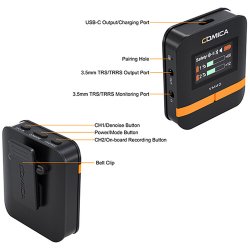 thumbnail Micro thu âm không dây bản đôi Comica CVM-VM40 48kHz 32Bit Float Recording Super Cardioid Condenser Wireless Shotgun Microphone - 7