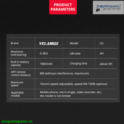 thumbnail Motorized auto dolly Yelangu L5i wireless remote timelapse APP control - 15