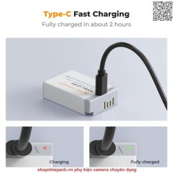 thumbnail Pin K&F concept Canon LP-E17 1040mah sạc trực tiếp type C fast charging for Canon EOS R10, R100, R50, R7, R8. RP, Rebel T8i, T7i, T6i, T6s, SL2, SL3, EOS M3, M5, M6 Mark II, 77D, 200D, 750D, 760D, 800D, 8000D - 1