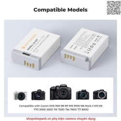 thumbnail Pin K&F concept Canon LP-E17 1040mah sạc trực tiếp type C fast charging for Canon EOS R10, R100, R50, R7, R8. RP, Rebel T8i, T7i, T6i, T6s, SL2, SL3, EOS M3, M5, M6 Mark II, 77D, 200D, 750D, 760D, 800D, 8000D - 2