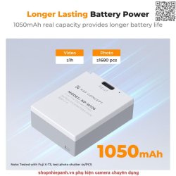 thumbnail Pin K&F concept Fujifilm NP-W126 sạc trực tiếp type C fast charging for Fujifilm X100VI, X100V, XS10, XT30, XT30 II, XT20, XE4, XA5 - 0