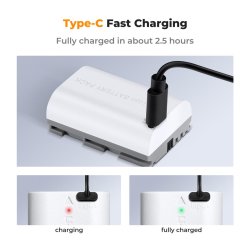 thumbnail Pin K&F concept LP-E6NH 2600mah sạc trực tiếp type C fast charging for Canon EOS 90D, 80D, 70D, 5D, Mark II III IV 5DS 6D 6D Mark II R5 R6 R6 II R7 - 2