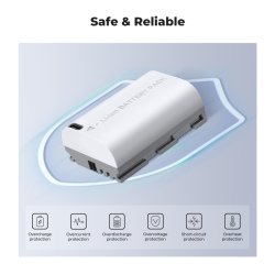 thumbnail Pin K&F concept LP-E6NH 2600mah sạc trực tiếp type C fast charging for Canon EOS 90D, 80D, 70D, 5D, Mark II III IV 5DS 6D 6D Mark II R5 R6 R6 II R7 - 4