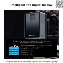 thumbnail Pin K&F concept mini V Mount 99Wh 6700mAh 14.8V 100W 6 cổng kết nối Dtap DC USB type C LCD thông minh(KF28.0024V1) - 6