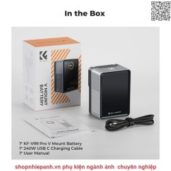 thumbnail Pin K&F concept mini V Mount 99Wh 6700mAh 14.8V 100W 6 cổng kết nối Dtap DC USB type C LCD thông minh(KF28.0024V1) - 5