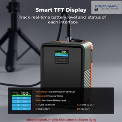 thumbnail Pin K&F concept mini V Mount 99Wh 6700mAh 14.8V 100W 6 cổng kết nối Dtap DC USB type C LCD thông minh(KF28.0024V2) - 3