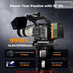 thumbnail Pin K&F concept mini V Mount 99Wh 6700mAh 14.8V 100W 6 cổng kết nối Dtap DC USB type C LCD thông minh(KF28.0024V2) - 4