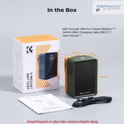 thumbnail Pin K&F concept mini V Mount 99Wh 6700mAh 14.8V 100W 6 cổng kết nối Dtap DC USB type C LCD thông minh(KF28.0024V2) - 6