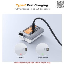 thumbnail Pin K&F concept Nikon EN-EL15c sạc trực tiếp type C fast charging for Z8, Z7II, Z 7, Z 6II, Z 6, Z5, D850, D810, D810A, D780, D750, D610, D500, D7500, D7200... - 1