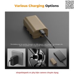 thumbnail Pin K&F concept NP-F550 F570 sạc trực tiếp type C fast charging for đèn led monitor máy quay sony - 1