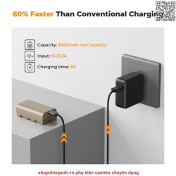 thumbnail Pin K&F concept NP-F550 F570 sạc trực tiếp type C fast charging for đèn led monitor máy quay sony - 2
