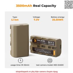 thumbnail Pin K&F concept NP-F550 F570 sạc trực tiếp type C fast charging for đèn led monitor máy quay sony - 0