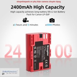 thumbnail Pin Kingma LP-E6P 2400mah for Canon EOS R5II và tất cả máy canon chuẩn E6 E6N E6Nh - 1
