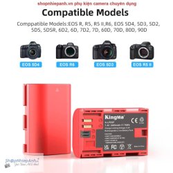 thumbnail Pin Kingma LP-E6P 2400mah for Canon EOS R5II và tất cả máy canon chuẩn E6 E6N E6Nh - 2