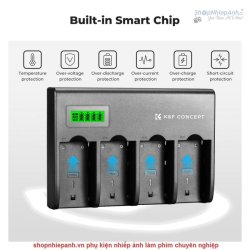 thumbnail Sạc K&F Concept 4-Channel NP-F Battery LCD Sony NP-F970, NP-F960, NP-F950, NP-F930, NP-F770, NP-F750, NP-F570, NP-F550 - 3