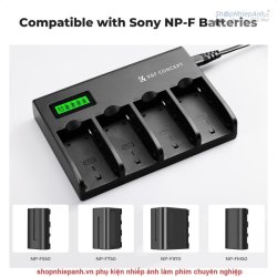 thumbnail Sạc K&F Concept 4-Channel NP-F Battery LCD Sony NP-F970, NP-F960, NP-F950, NP-F930, NP-F770, NP-F750, NP-F570, NP-F550 - 1