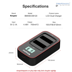 thumbnail Sạc Kingma BM058 for Ricoh GR4 GRIV DB-120 - 0