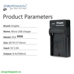 thumbnail Sạc đơn kingma F970 F770 F550 FM500 cổng USB cho pin đèn led máy quay - 1