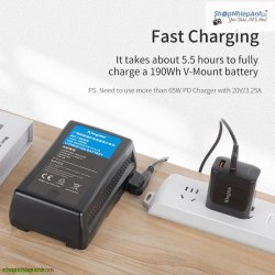 thumbnail Sạc PD Kingma 65W GaN dùng cho pin V mount và các thiết bị khác - 1