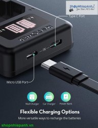 thumbnail Sạc Pin Đôi RAVpowerfor Sony FW50 A6000 A6100 A6300 A6400 A6500 A7II A7SII A7RII A7 NEX - 1