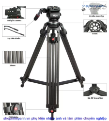 thumbnail Tripod Jieyang 0508CD Carbon video tripod - 2
