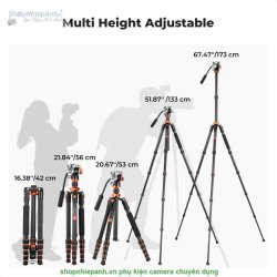 thumbnail Tripod K&F concept Carbon Fiber Omni Series O255C4+FH-03 (KF09.158) - 2