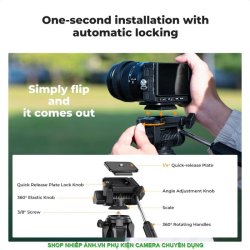 thumbnail Tripod K&F concept đa năng SA255A3+BV01 black (kf09.126) - 3