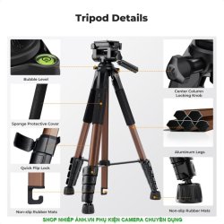 thumbnail Tripod K&F concept đa năng SA255A3+BV01 black Bronze Gold (kf09.156) - 7