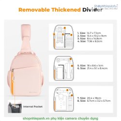 thumbnail Túi K&F concept Sling bag KF13.171V4 Urban Wander Pink U08 5L - 0