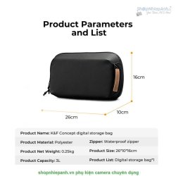 thumbnail Túi phụ kiện thiết bị công nghệ đa năng K&F concept KF13.130v1 - 0
